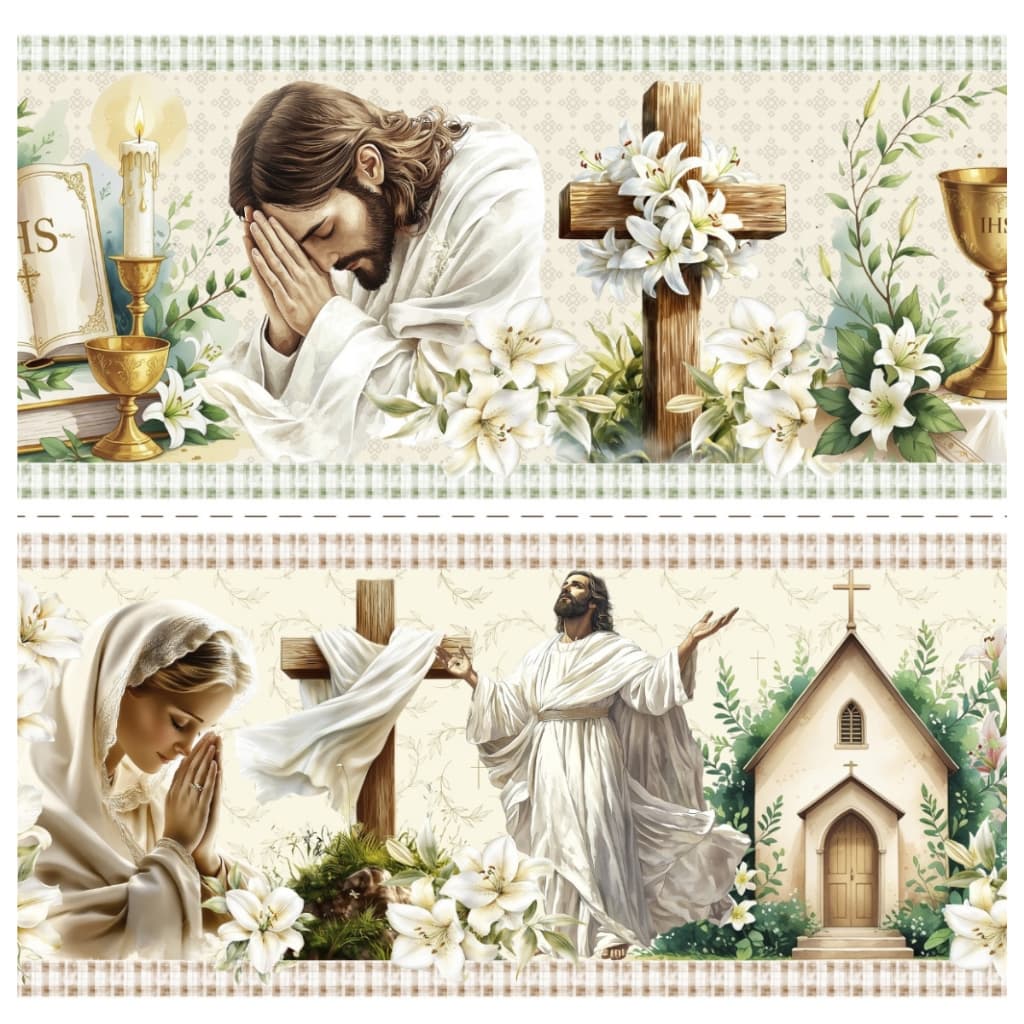 Tricoline Digital Barrado Ressurreição 100% Algodão 55x150cm Tecido Pano de Prato Maria Flor