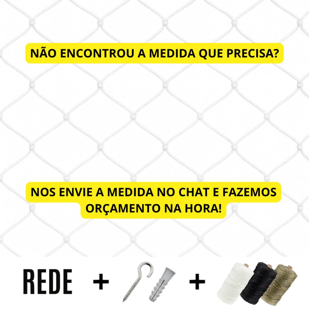 Kit Completo 1,00 De Altura Rede Tela De Proteção  Para Janelas Sacadas