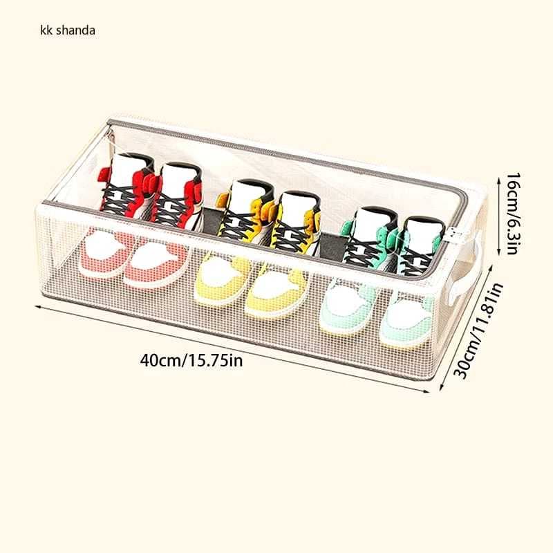 Caixa de armazenamento de sapatos Caixa de armazenamento dobrável espessada doméstica Armazenamento inferior da cama