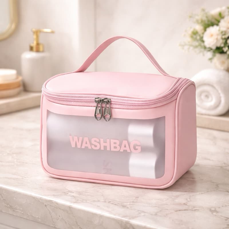Bolsa Necessaire Feminina Washbag Impermeável Transparente Grande Praia Piscina Viagem Liso