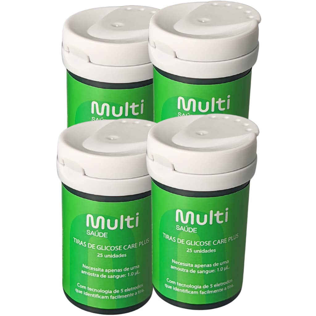 100 Tiras De Glicemia Care Plus Multi Saúde Hc489