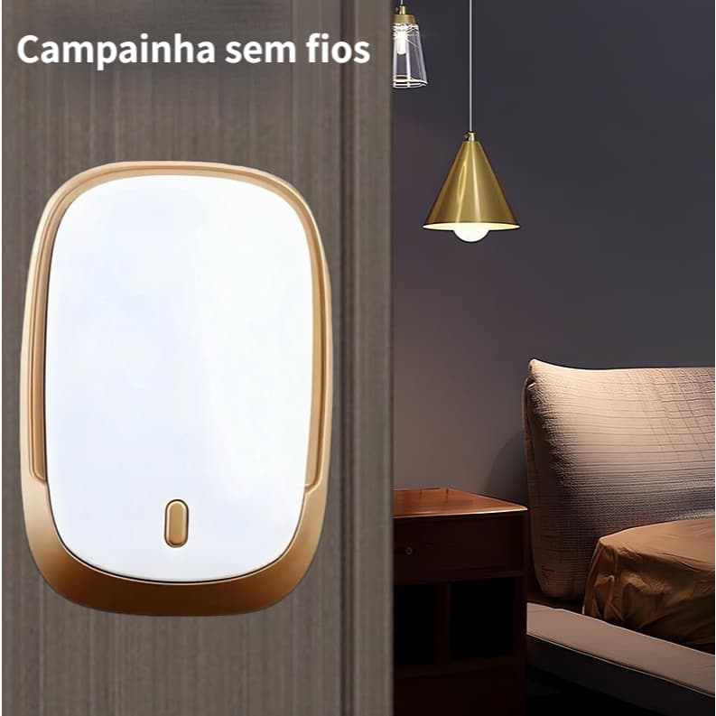 Campainha residencial, campainha para porta de casa, sem fios, volume ajustável
