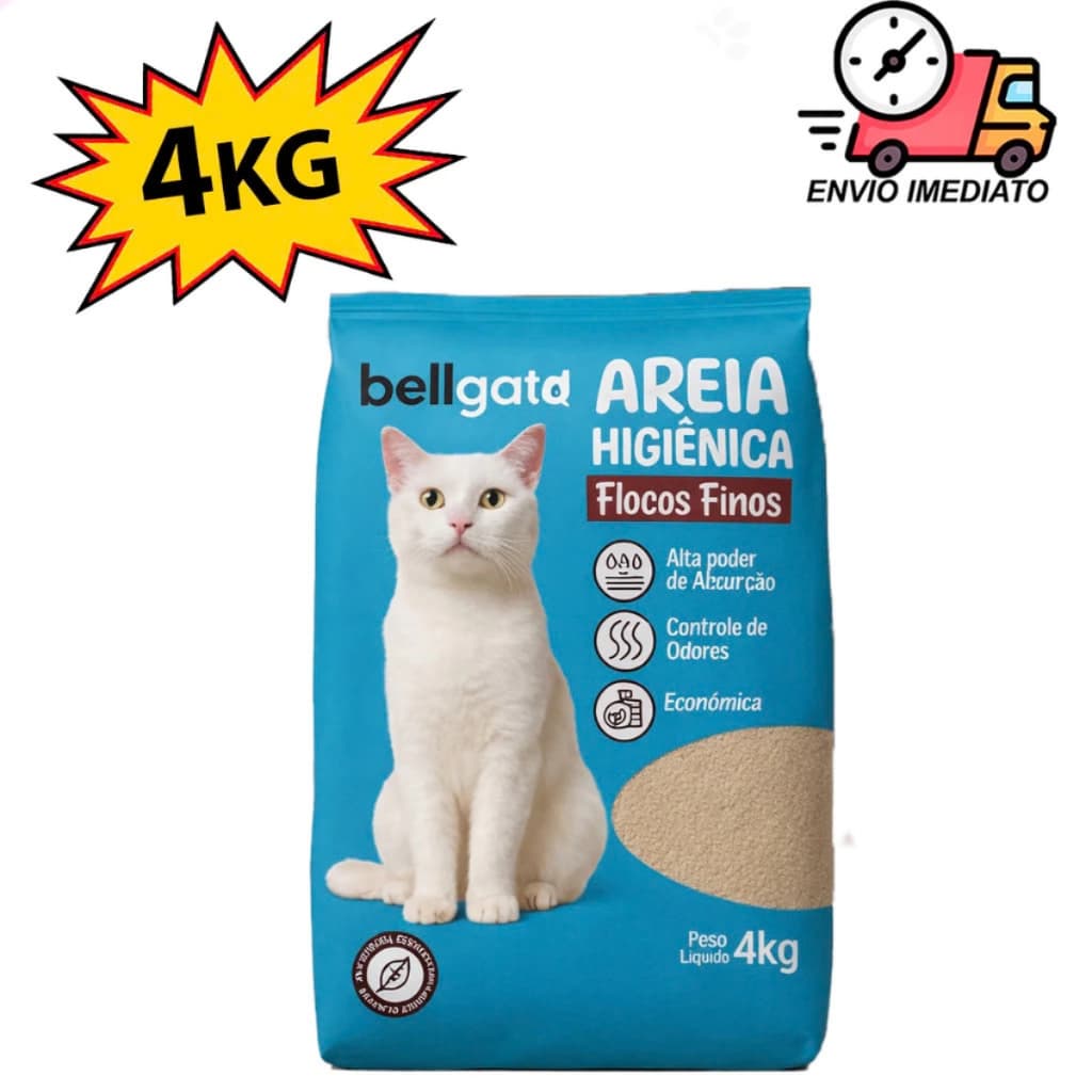 Areia Sanitária Higiênica Para Gatos Anti Odor 20kg Total Extra Fina