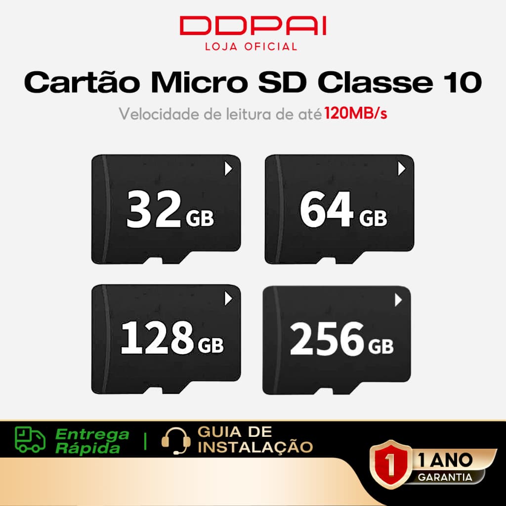 Cartão de memória DDPAI Dash Cam Micro para Câmera Veicular