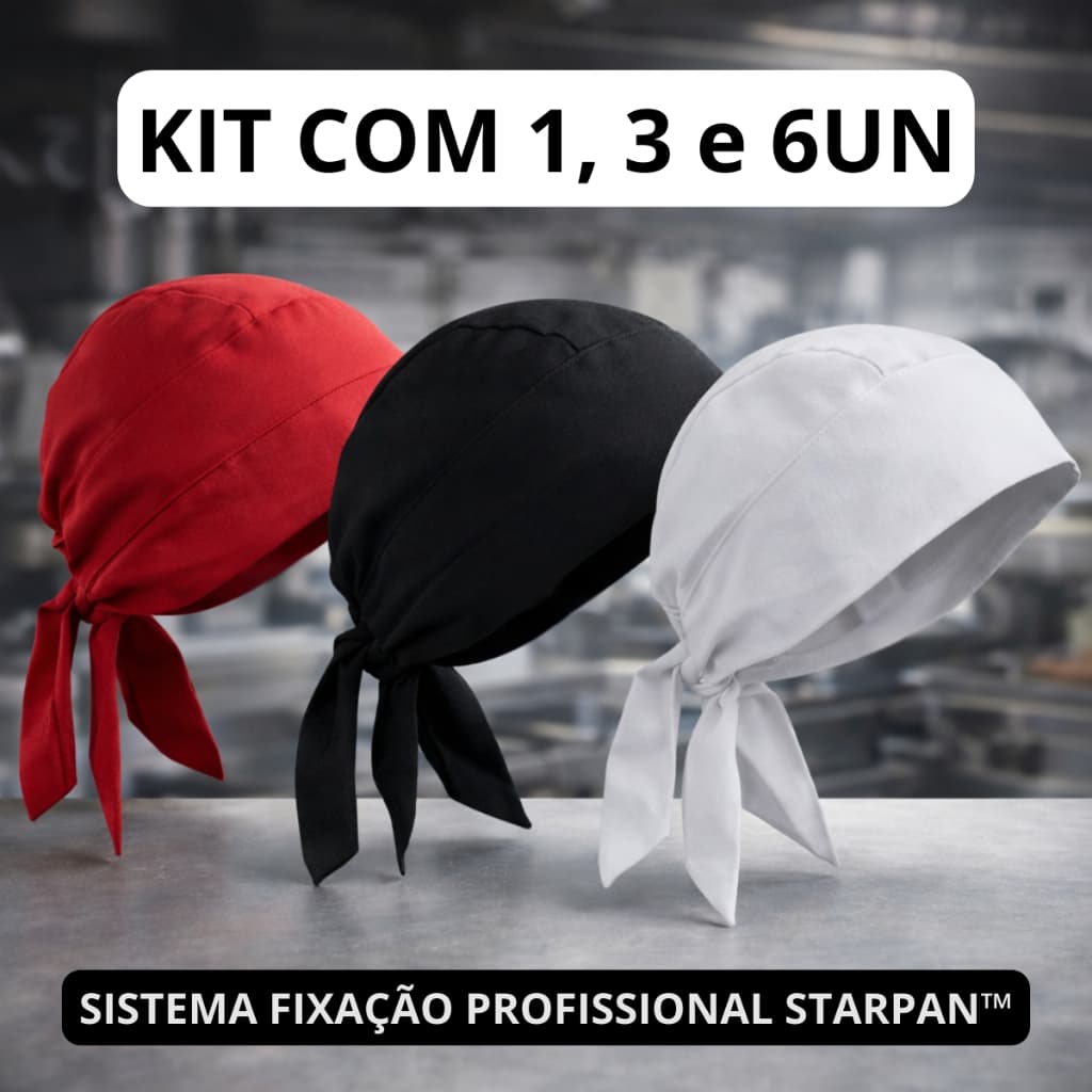 Bandana Touca Lenço Cozinha Garçom Pizzaria Restaurante Oxford Uniforme Unissex