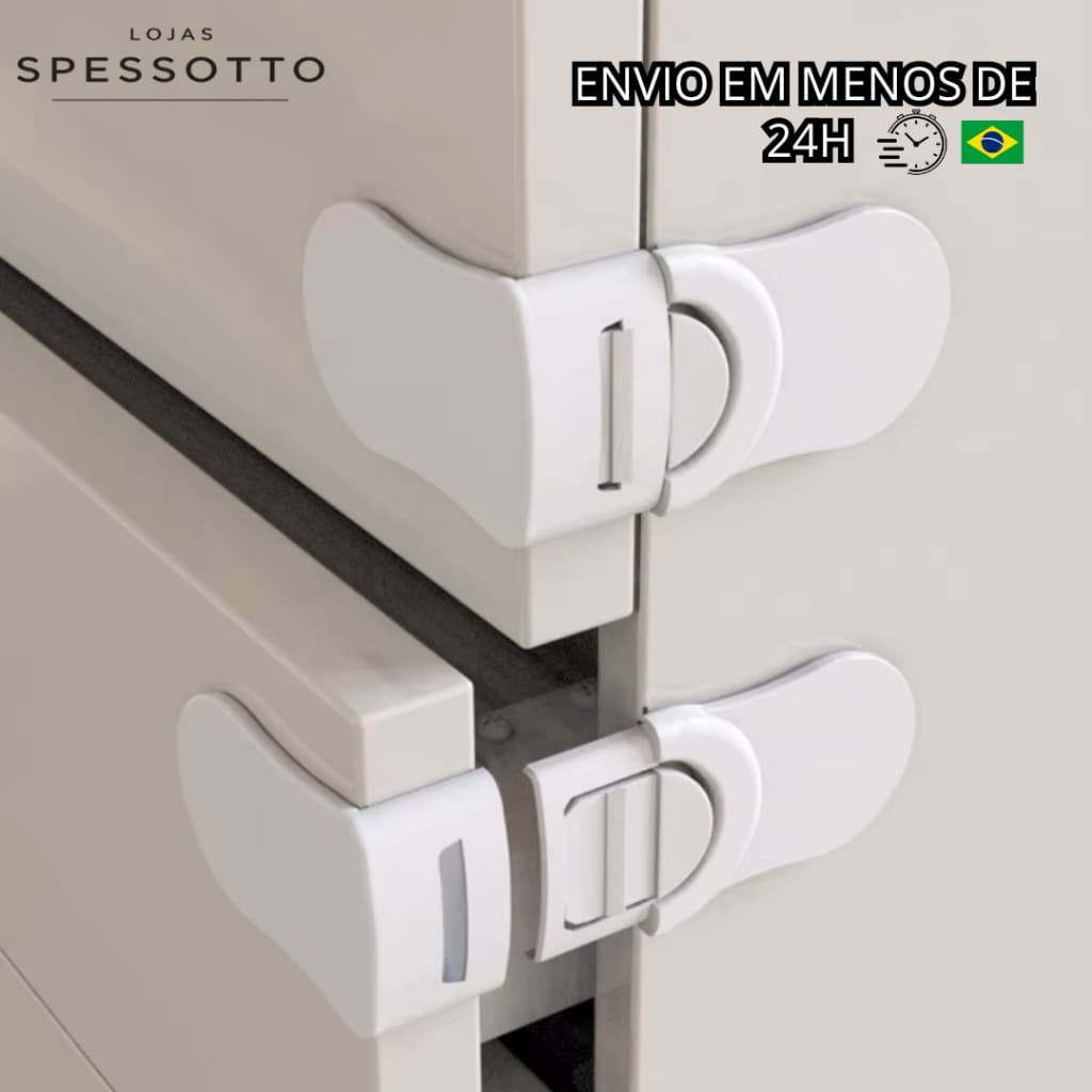 Travas De Segurança Para Gavetas e Armários - Proteção para Crianças - Envio Imediato