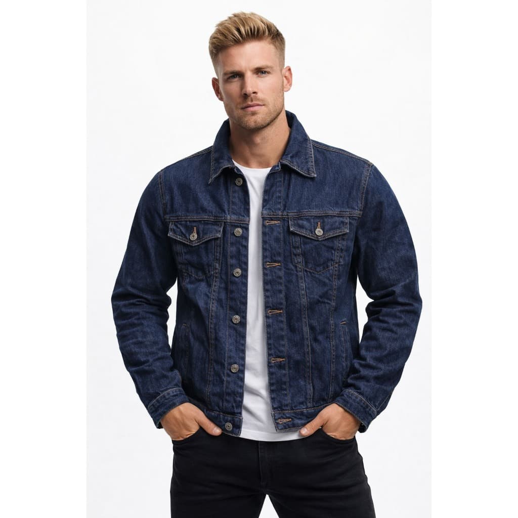 Jaqueta Masculina Jeans Lavagem Escura