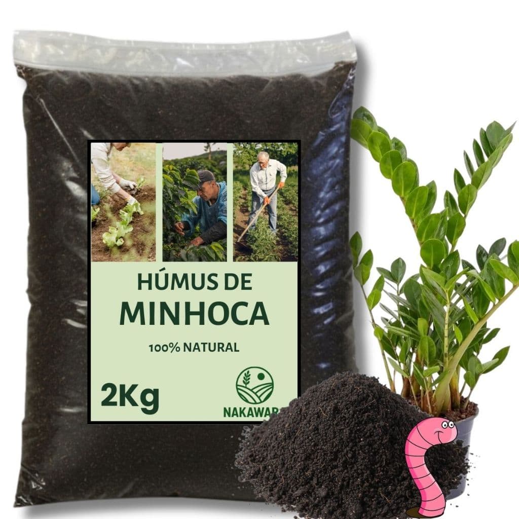 Húmus de Minhoca 2kg Fertilizante Orgânico Natural Adubo para Plantas Vasos Hortas Jardim Flores