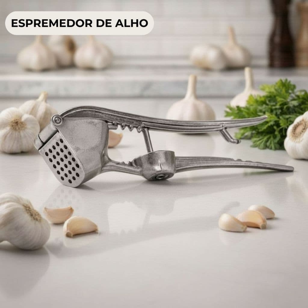Espremedor Alho Alumínio Fundido 5 Funções Quebra Nozes