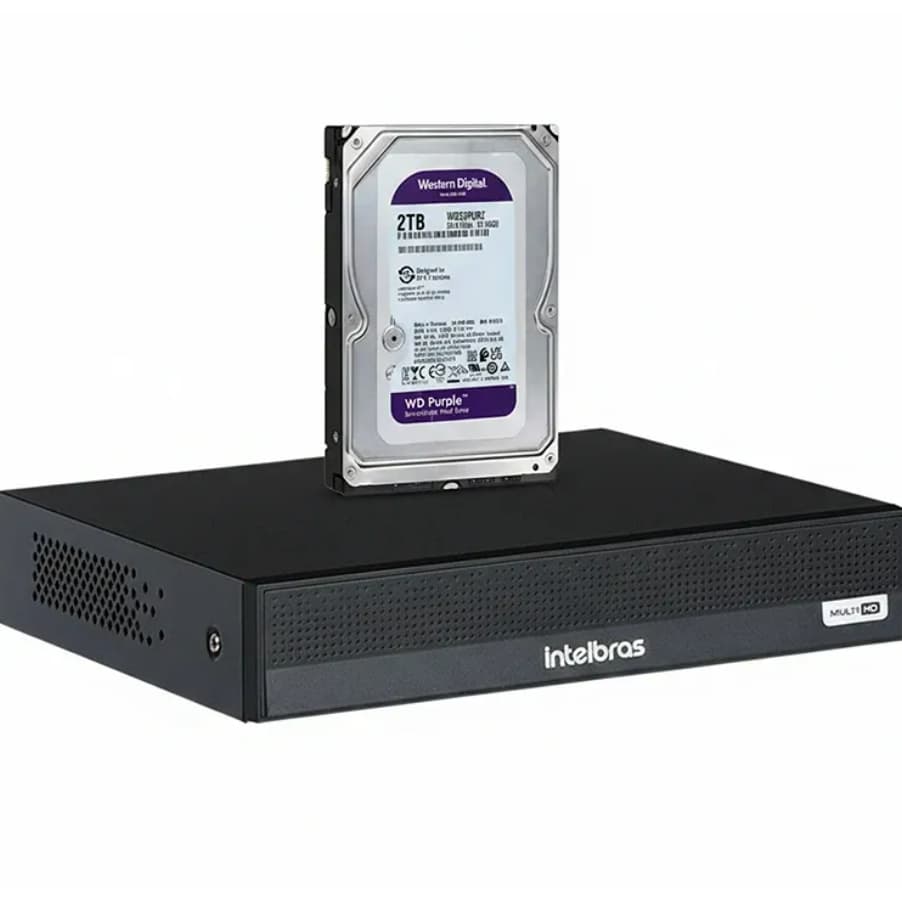 DVR Intelbras MHDX 1208-C Dual Audio 8 Canais Full HD Gravador de Vídeo c/ HD 2TB WD Purple