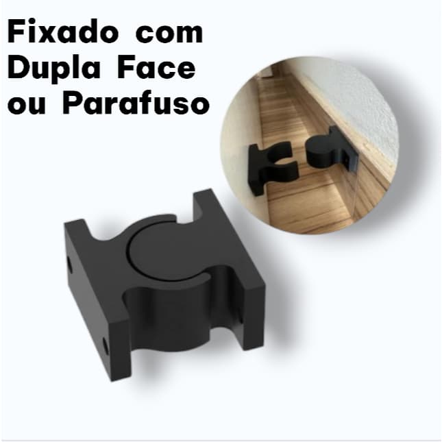 Kit 3 Trava para Porta com Fita Dupla Face 3M | Fixador Prendedor de Porta na Parede | Calço Segurança sem Furo