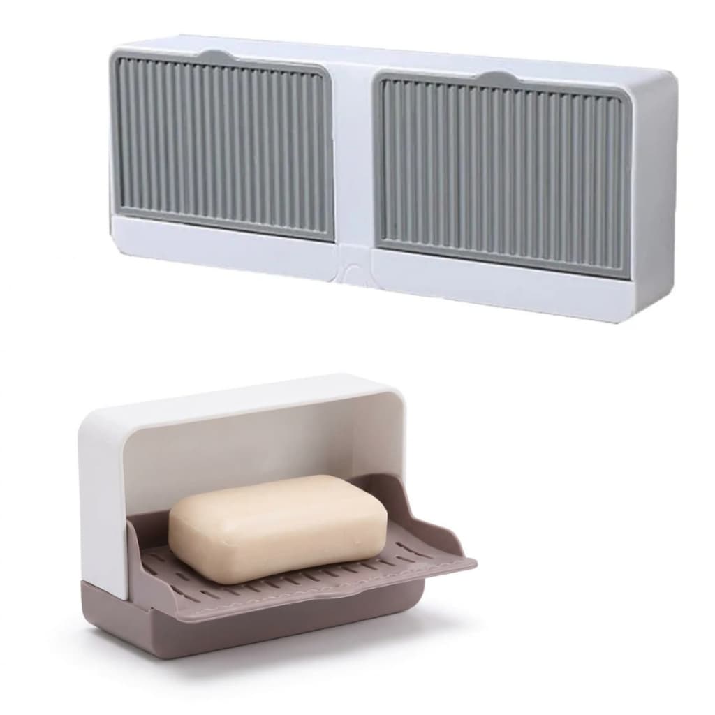 Suporte Sabonete Duplo e Individual Saboneteira com Tampa e Gaveta de Drenagem