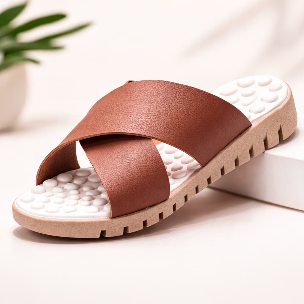 Chinela Feminino Rasteira Anatômico Ant-Stress Esporão Massageador Ortopédico Macio Confortável
