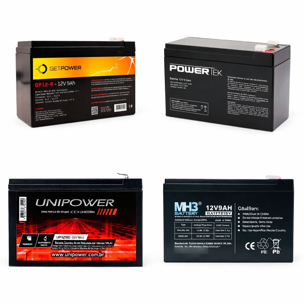 B@TERIA 12V - 9Ah - IDEAL PARA CERCA ELÉTRICA, ALARMES, NOBREAK, UPS - MARCA ENVIADA CONFORME ESTOQUE