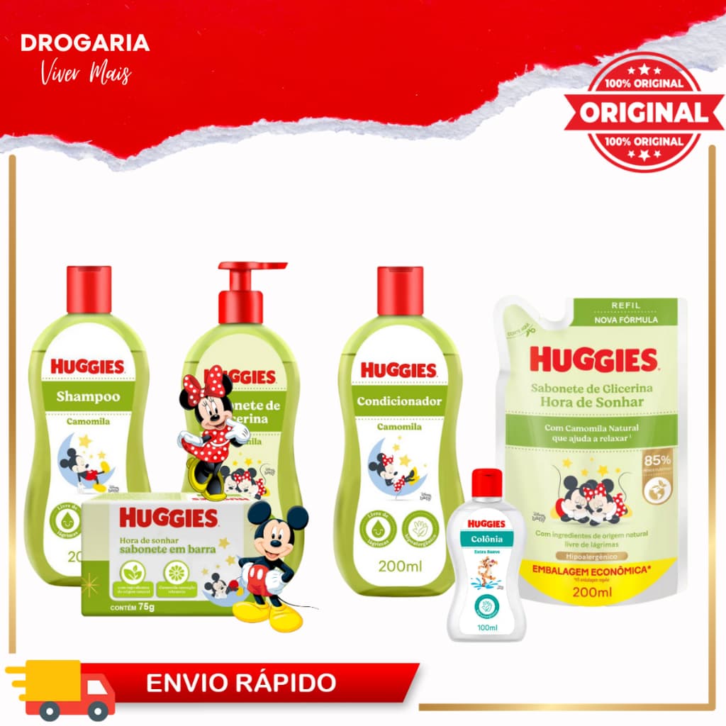 Kits Huggies Camomila Hora de Sonhar. (2-6 itens)