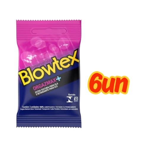 6un Preservativo Blowtex Orgazmax  Retardante Texturizado Ação prolongada Máximo prazer