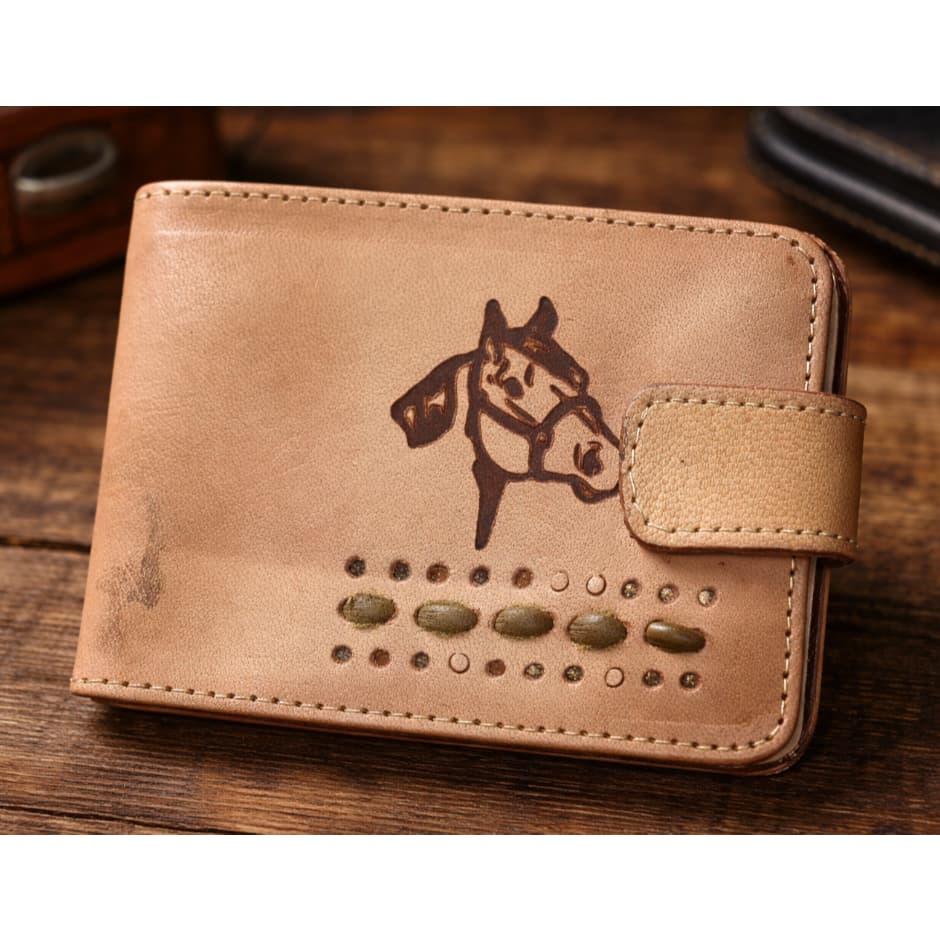 Carteira Masculina de Couro Legítimo Artesanal Estilo Sertanejo