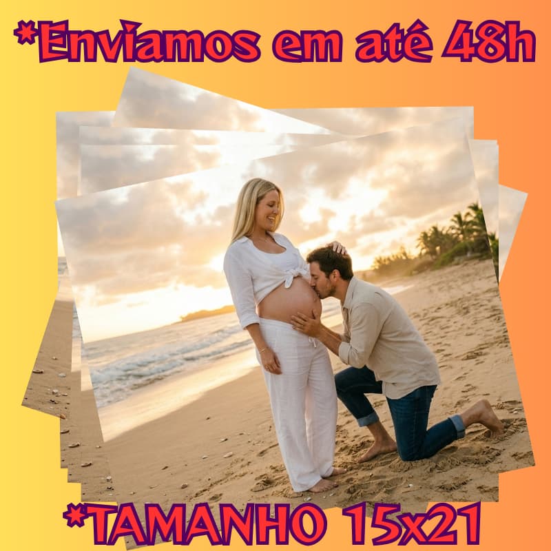 Kit com até 50 Fotos 15x21 cm Impressão Profissional Papel Premium Durável Cores Vivas Envio em 24h