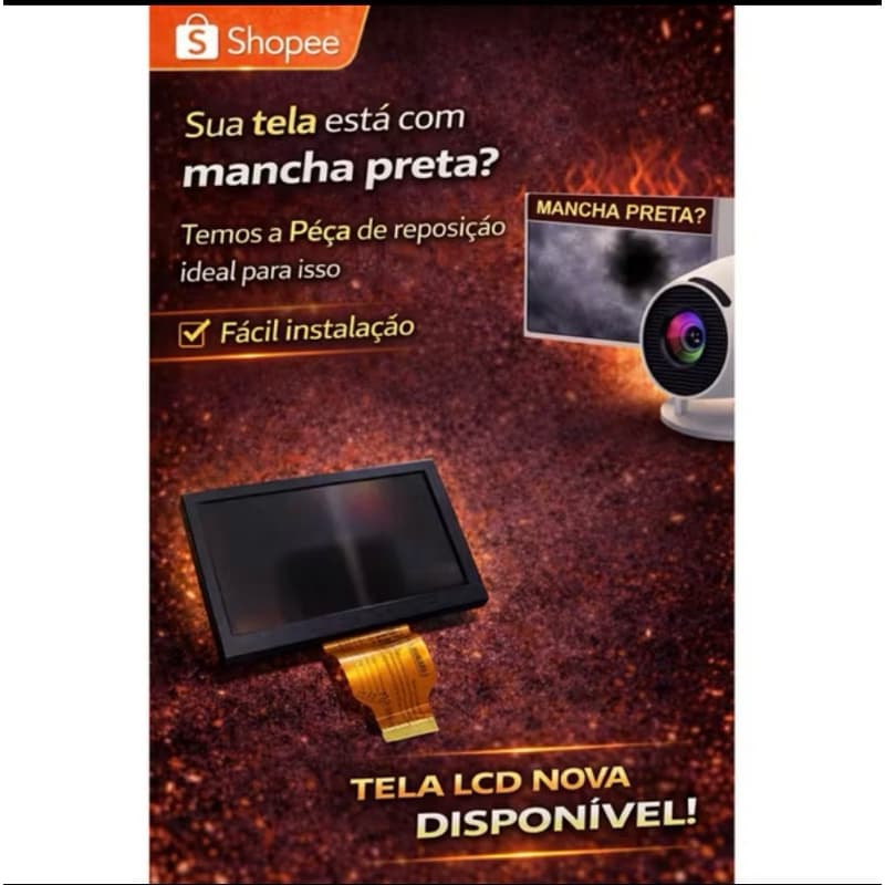 tela projetor hy300 peça reposição