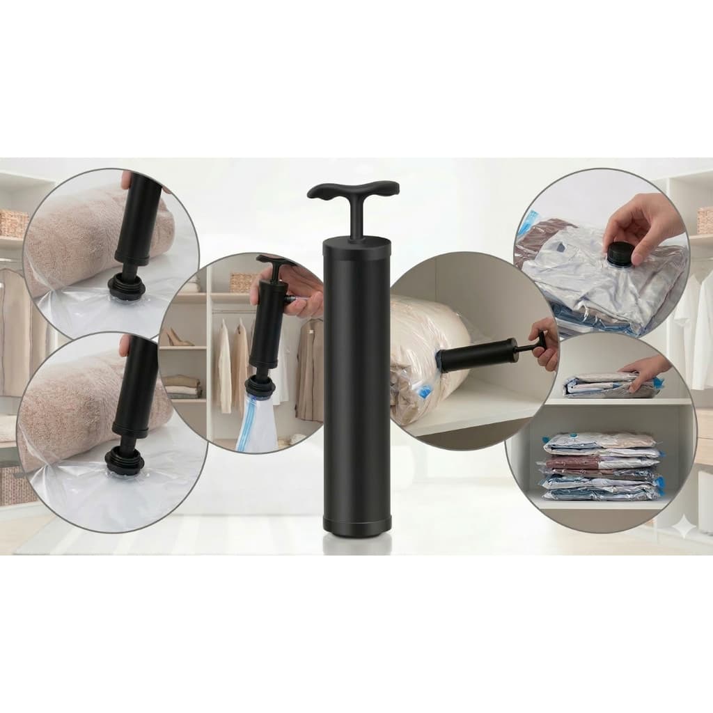 Bomba Manual de AR para Saco a Vacou para Organização de Roupas Malas de Viagem e Guarda Roupas