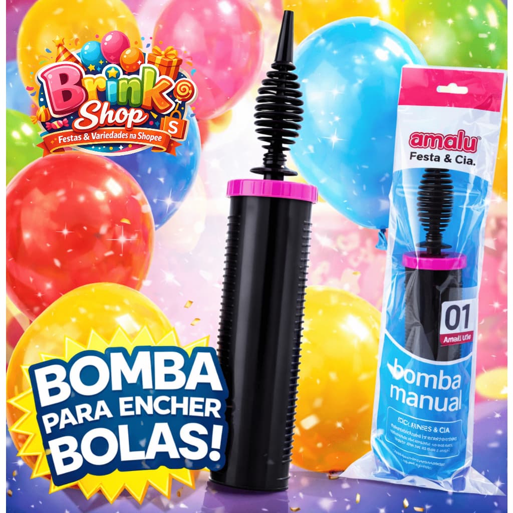 Bomba Inflador Profissional Manual para Balões - Amalu