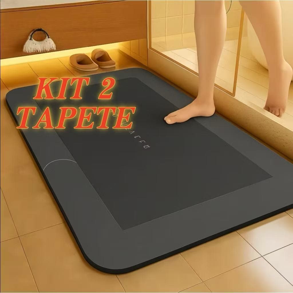 Tapete de Banheiro Absorvente Antiderrapante Secagem Rápida
