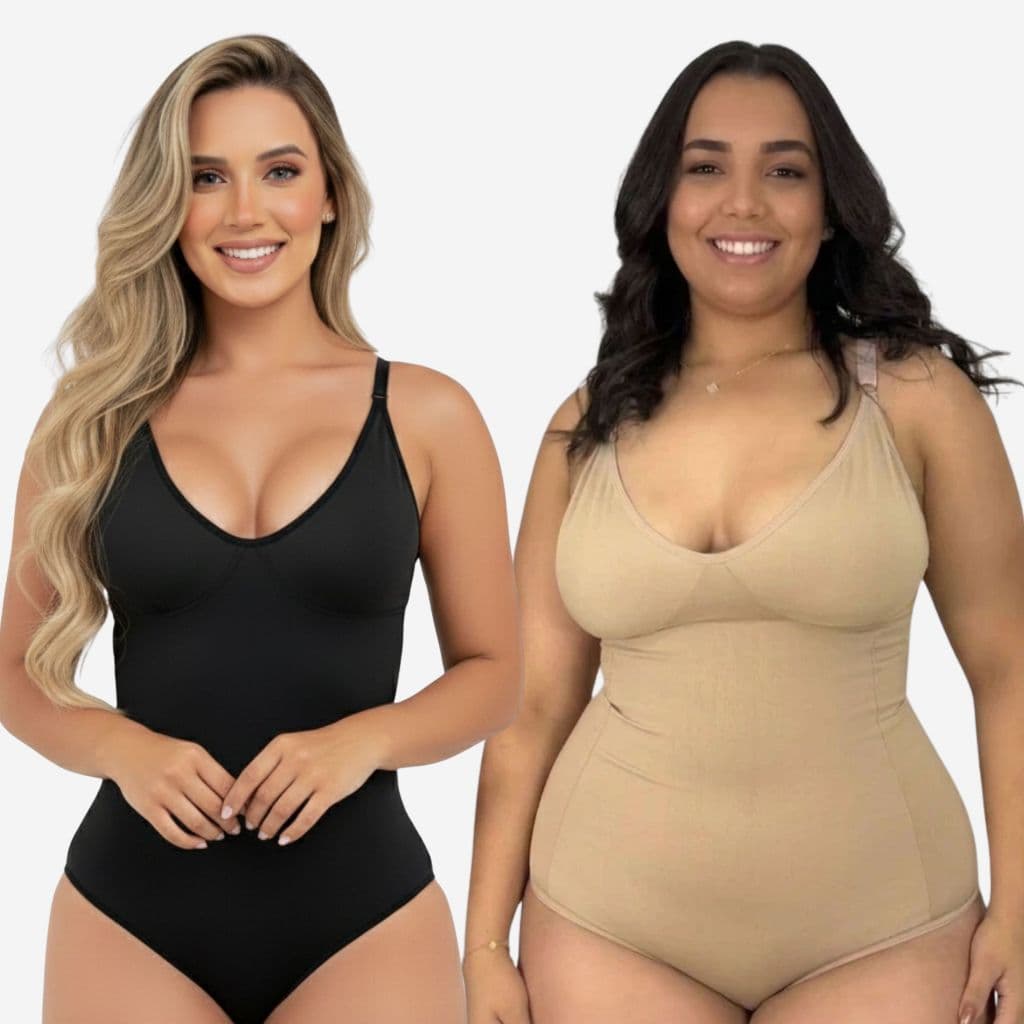 Kit 2 ou 1 Body Modelador Redutor de Medidas Sem Bojo Veste P ao 52 Alça Larga Alta Compressão