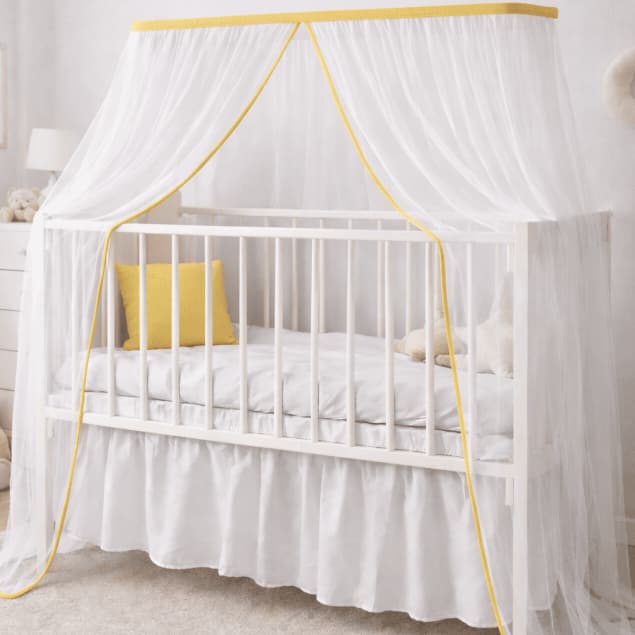 Mosquiteiro Mini Berço Voil 4m x 1,50m Menino ou Menina