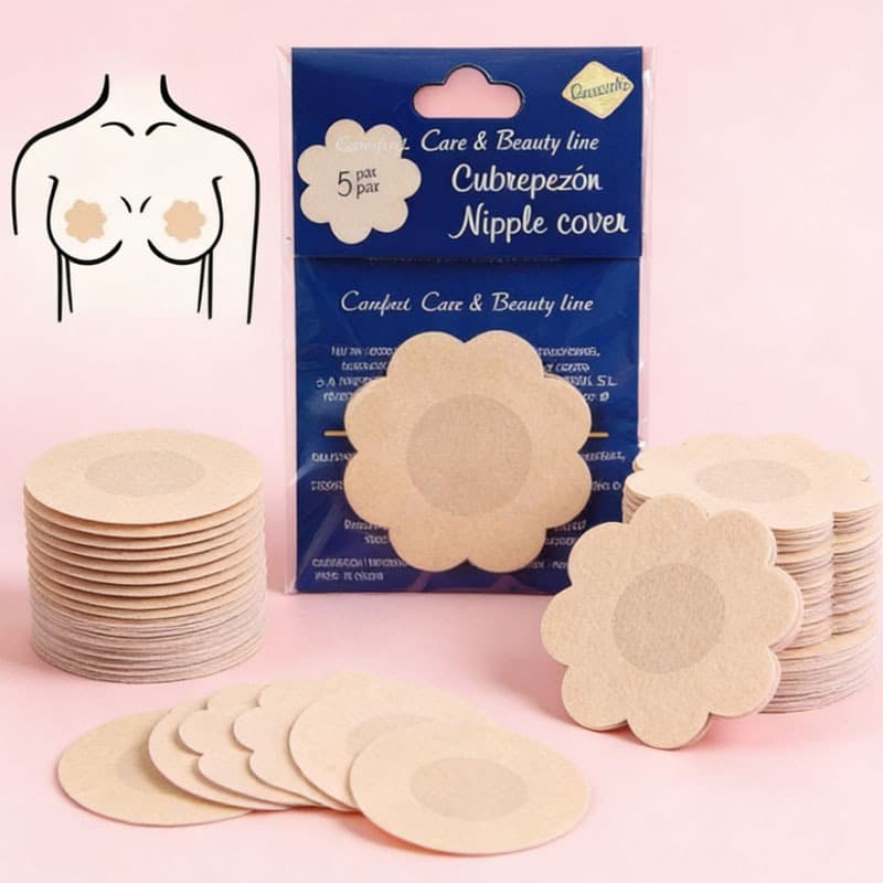 kit Até 100 Tapa-Seios Invisível Adesivo Protetor com 7,5cm de Diâmetro para Tampar Mamilos/Aureola/5PARES