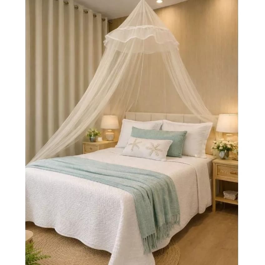 Mosqueteiro Renda Filó Teto Elástico Cama Casal Box Oferta