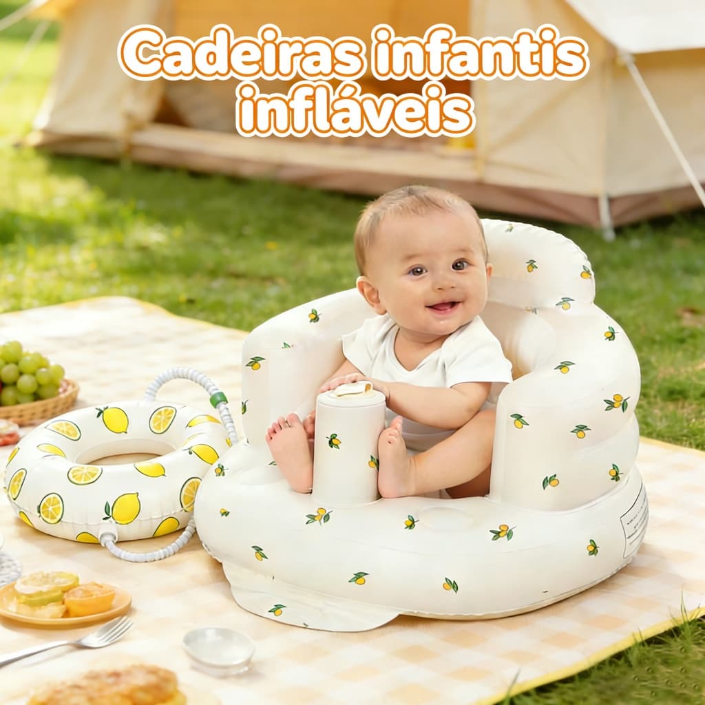Cadeira Inflável Portátil Do Bebê Sofá Macio à Prova De Vazamento Impresso Dobrável Do Chuveiro Assento Inflável