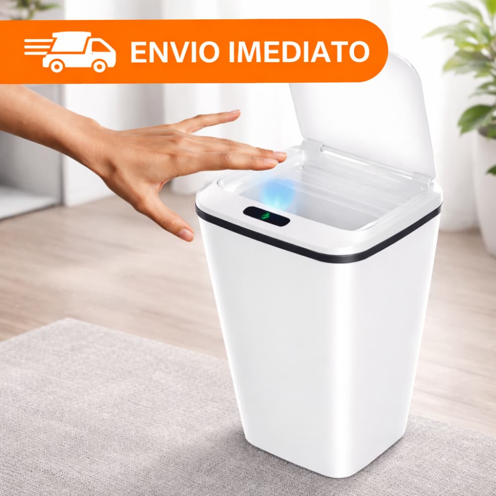 Lixeira Inteligente com Sensor Automático 16L – Abre Sem Toque, Anti-Odor e Silenciosa