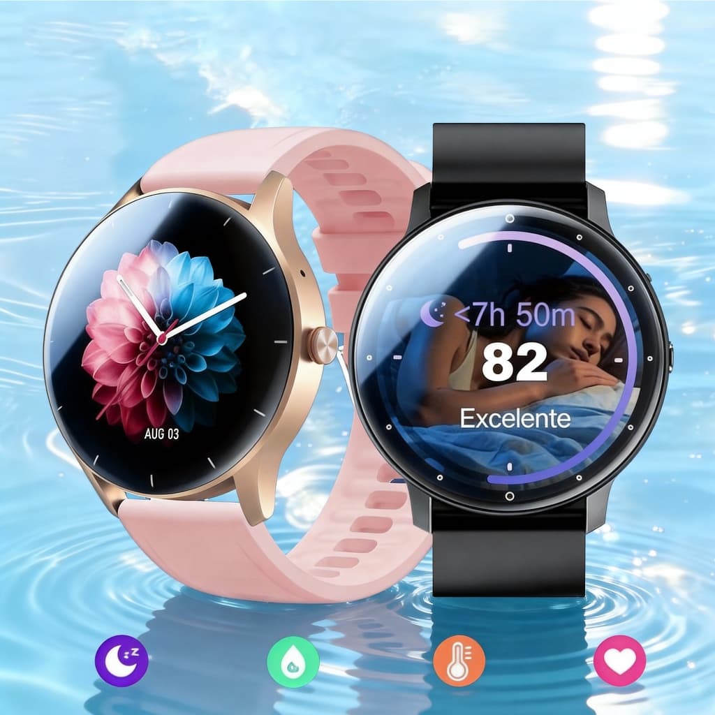 2026zl02 Relógio Smartwatch Monitoramento de Fitness&Sono, Suporta iOS/Android, Relógio Esportivo 24h