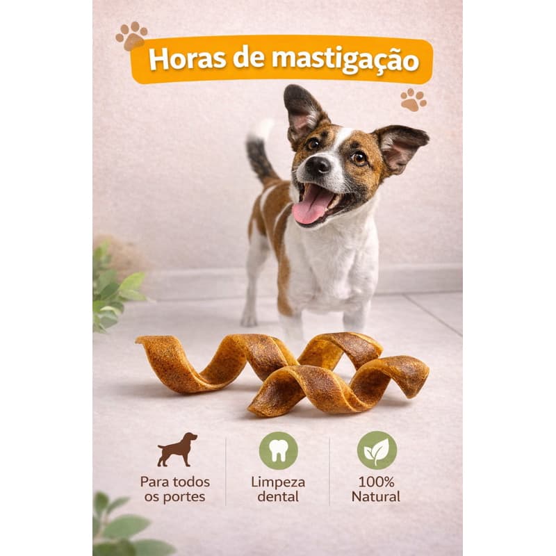 Mordedor Natural para Cachorro Petisco Mastigável Limpeza Dental Resistente