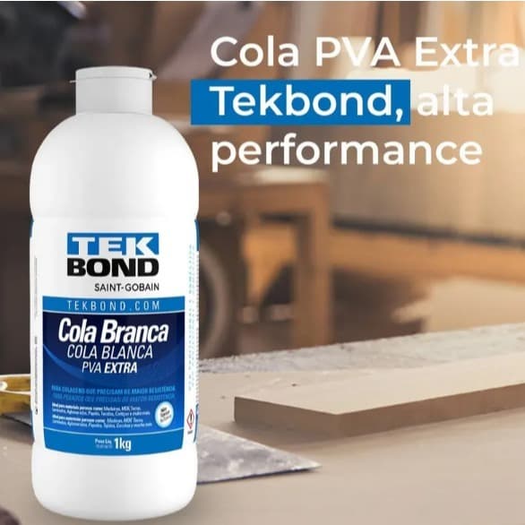 Cola Branca Tek Bond 1kg Pva Extra - Alta Adesão para Madeira e Artesanato