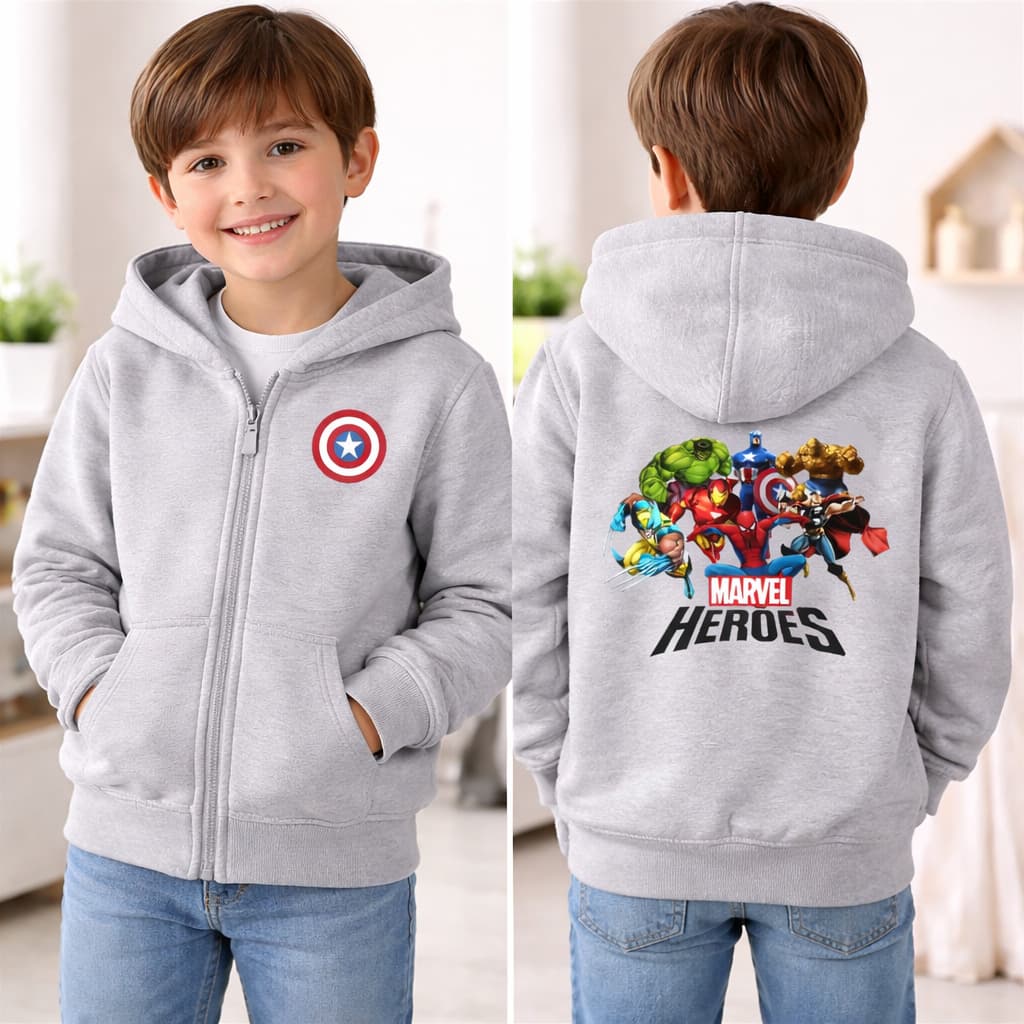 Blusa Moletom Infantil Ziper com Capuz Agasalho Super Herois Homem Aranha Menino