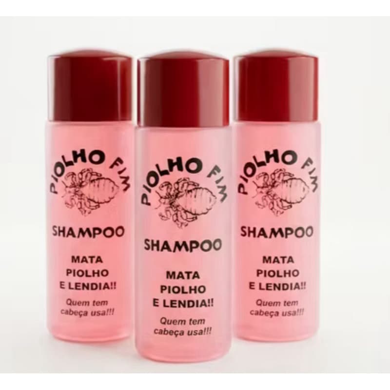 Shampoo Piolho Fim - 3 Unidades Produto Top Contra Piolho e Lêndea