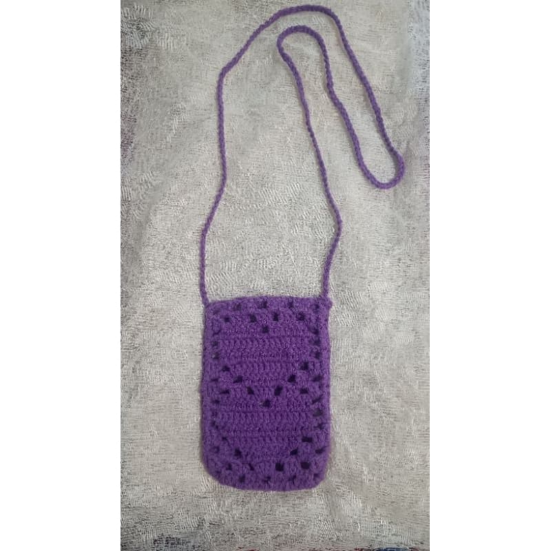 Bolsa porta celular sem babado - bolsa pequena de crochê