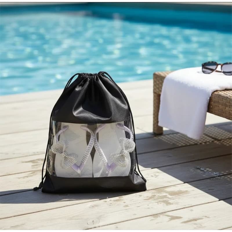 Kit 10 Sacos de Tnt Com Visor Cor Pretos 30x40cm