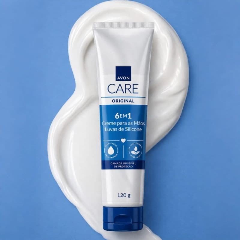 Creme Hidratante Luvas de Silicone Avon Care Original 6 em 1 Proteção Duradoura 120g