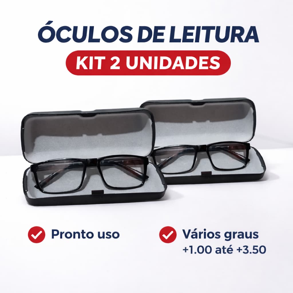 Óculos Leitura Grau Feminino Masculino kit com 02