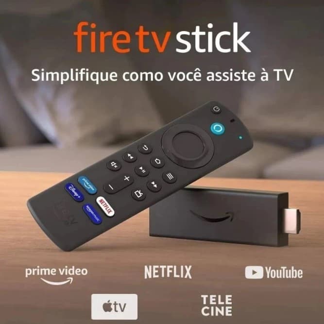Amazon Fire TV Stick Full HD 3ª Geração Alexa Comando de Voz Original Preto