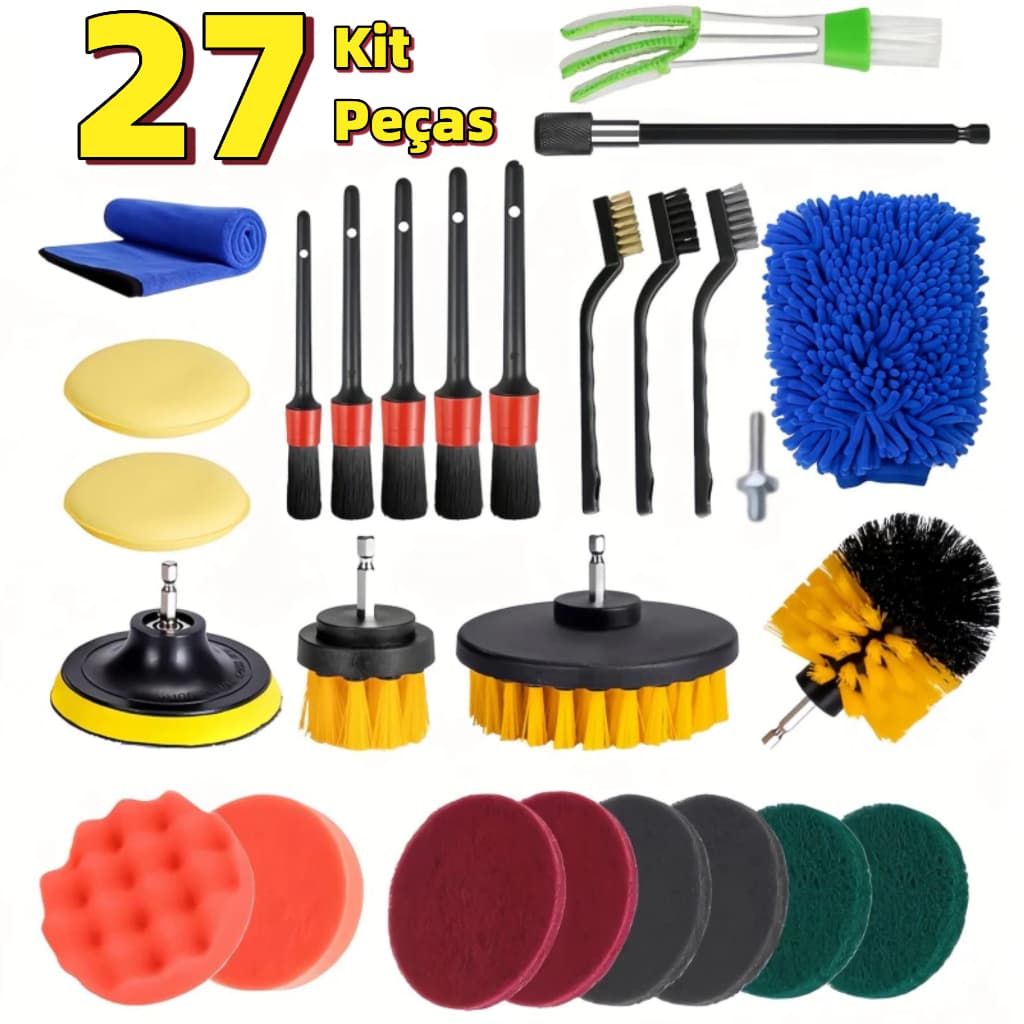 Kit 27 Escovas De Limpeza Pesada Para Parafusadeira Furadeira - de lavagem de veículos