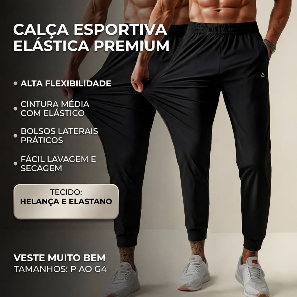 Calça Estilo Jogger Helanca Plus Size Esportiva P ao G4 Masculina Casual Treino