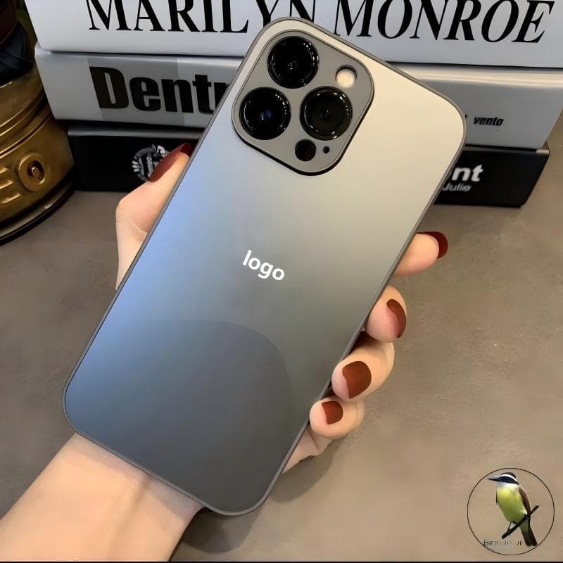 -Bemtevi-Capa Preto AG-Glass para iPhone De Vidro Fosco Capinha iPhone 11 13 12 15 16 PRO MAX 14 13 pro max 12 pro max