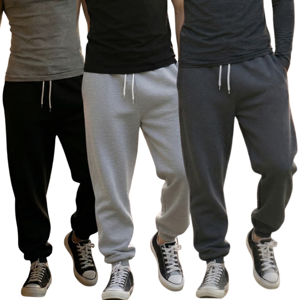 Calças Moletom Masculino/ 1, 2 ou 3 Peças Inverno Peluciada Grossa Confortável  Cordão ajuste bolso