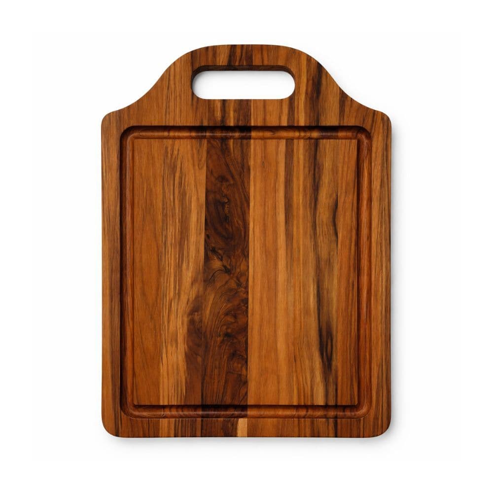 Tabua de Carne com Alça Artesanal em Madeira Maciça Teca Ideal para Churrasco e Cozinha