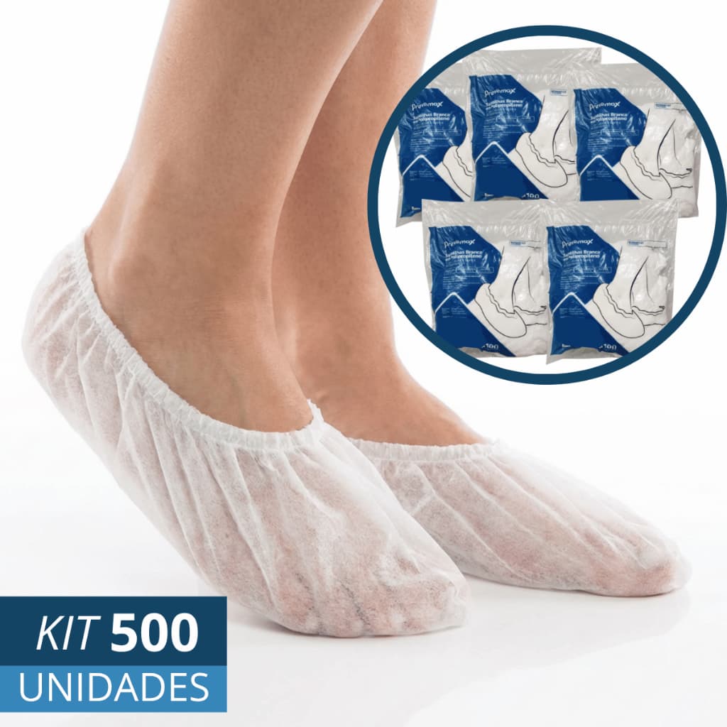Sapatilha Descartável Propé TNT 500un Anvisa C/ Elástico Hospital Clínica Cozinha