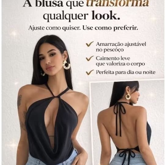 Blusa feminina dunas gola boba croped lisa frente única moda blogueira promoção