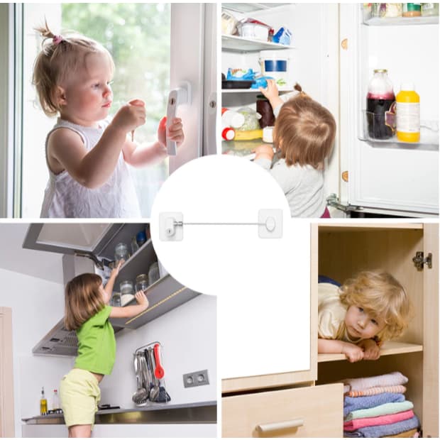 Trava Tranca Com Chave/Com Senha para Geladeira Freezer Porta Janela Gaveta Não Precisa Furar